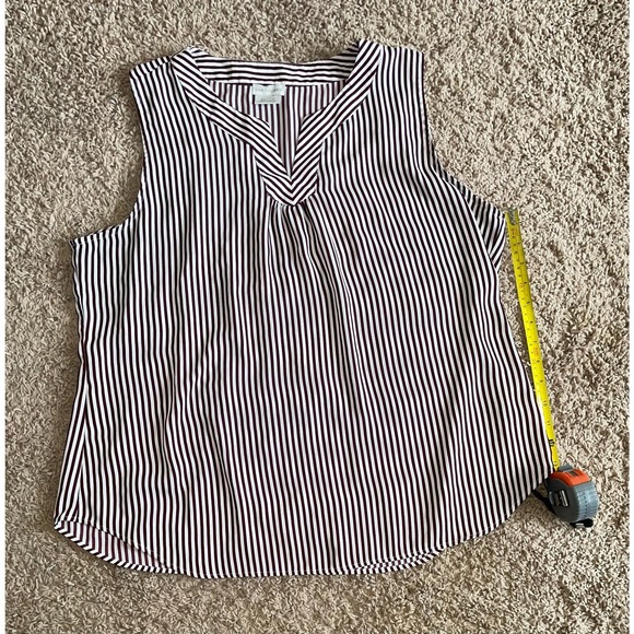 Van Heusen Brown/Cream Vertical Striped Sleeveless Top - Size XL**.. - Picture 4 of 6